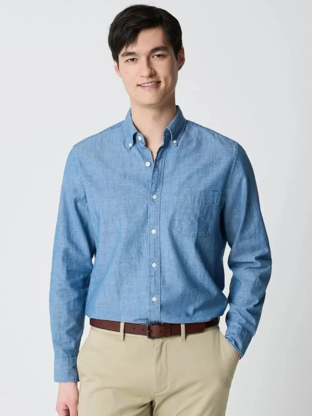 J Crew Men's Chambray Casual Shirt Men's Chambray Blue Size Medium NWT